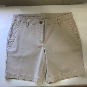 Talbots khaki Girlfriend chino shorts size 2. NWOT